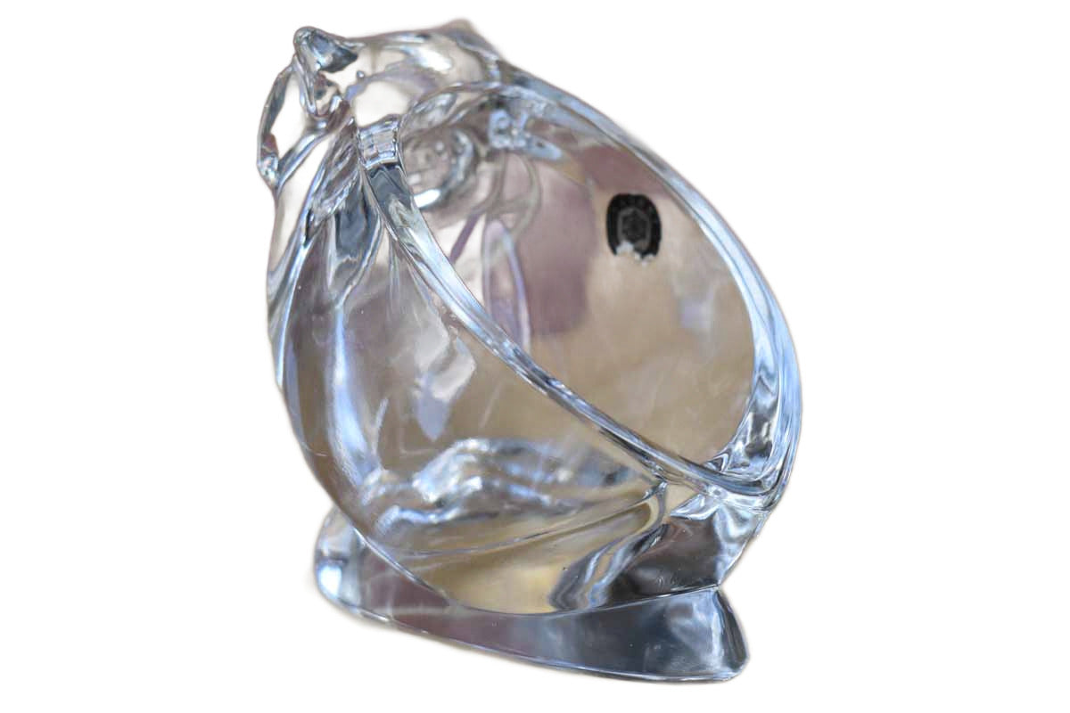 Sasaki Glass (Japan) Crystal Owl Bowl
