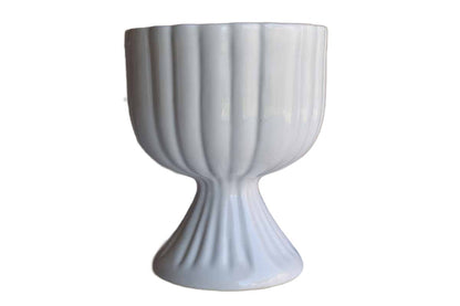Pfaltzgraff (Pennsylvania, USA) White Ribbed Pedestal Planter