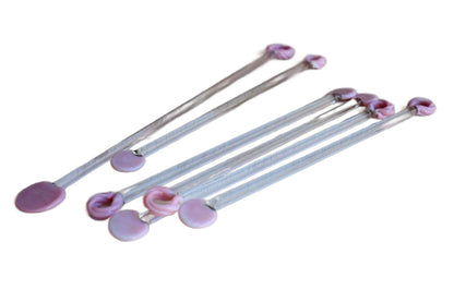 Pink and Clear Glass Cocktail Stirrers