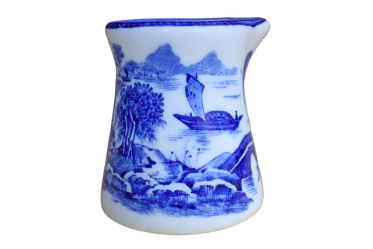 Heavy Little Porcelain Creamer with Pagoda Scene