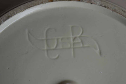 Cookson Pottery (Ohio, USA) Large Round Striped Ceramic Planter