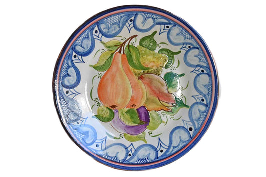 Redware Plate with Flowering Fruit Designs