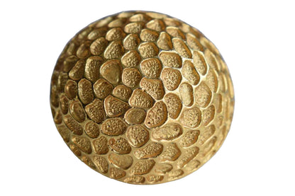Dome-Shaped Gold Tone Brooch with Impressed Areas