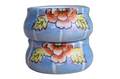 Small Porcelain Lusterware Salt Cellars Made in Japan, A Pair