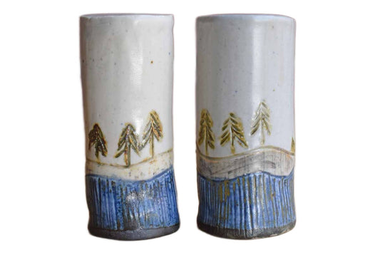 Ceramic Salt and Pepper Shakers with Nature Designs