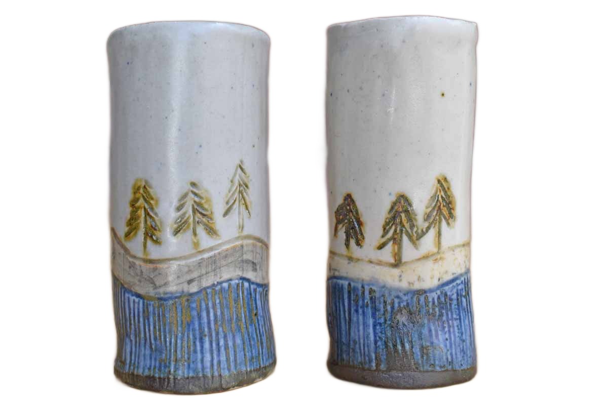 Ceramic Salt and Pepper Shakers with Nature Designs