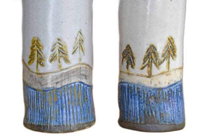 Ceramic Salt and Pepper Shakers with Nature Designs