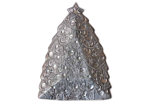 International Silver Company (Connecticut, USA) Silverplate Decorated Christmas Tree Dish