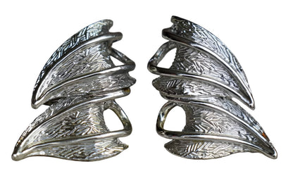 Silver Tone Non-Pierced Wing-Like Earrings