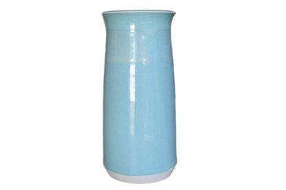 Slender Aqua Blue Ceramic Vase
