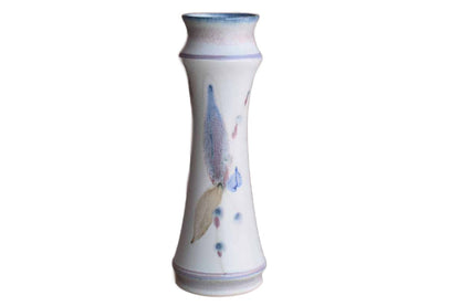 Slender Handmade Vase with Abstract Flower Decorations