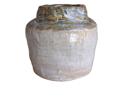 Slouchy and Primitive Handmade Stoneware Vase Made in 1984