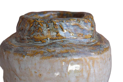 Slouchy and Primitive Handmade Stoneware Vase Made in 1984