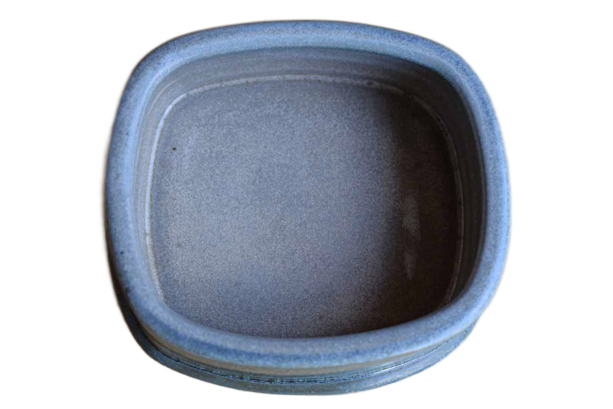 Small Shallow Multi-Purpose Ceramic Container with Green Glazes