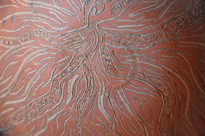 Fun Handmade Bowl with Incised Squid Decoration