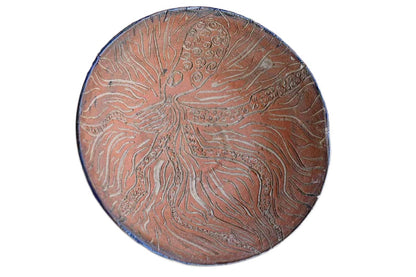 Fun Handmade Bowl with Incised Squid Decoration