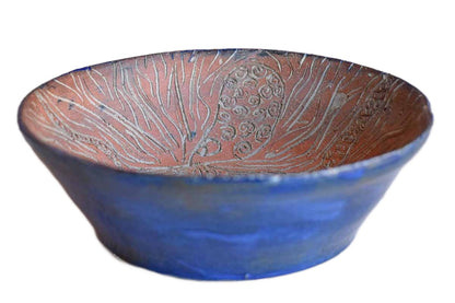 Fun Handmade Bowl with Incised Squid Decoration