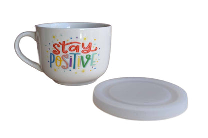 Pfaltzgraff (Pennsylvania, USA) Stay Positive Sentiment Covered Mug