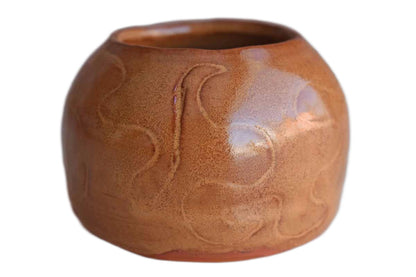 Simple Little Redware Bowl with Curvy Design