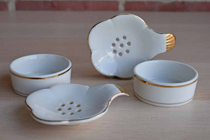 Knobler (Japan) Porcelain Tea Bag Strainers, A Pair