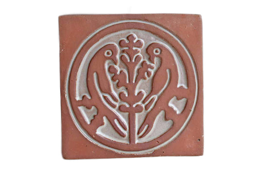 Buck's County Redware Tile with Two Birds