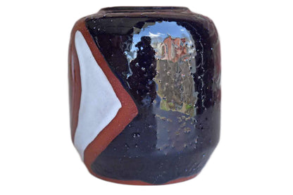 Ceramica Trebol Clover Pottery (Domican Republic) Stoneware Vase with Modernist Designs