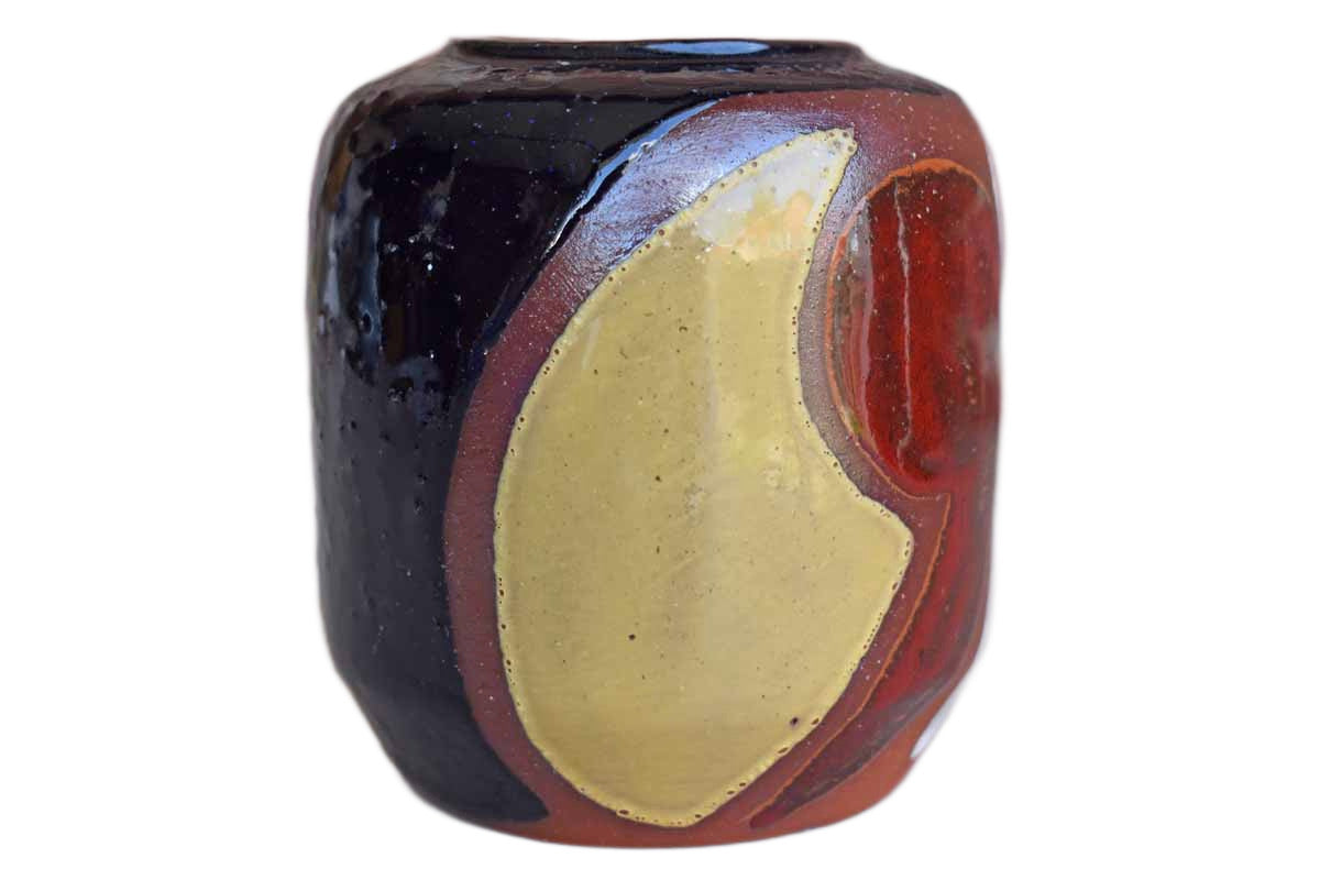 Ceramica Trebol Clover Pottery (Domican Republic) Stoneware Vase with Modernist Designs