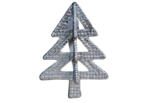 John Hardy Silver Tone Christmas Tree Scarf Clip