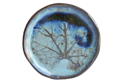 Small Ceramic Dish with Leaf-Like Designs