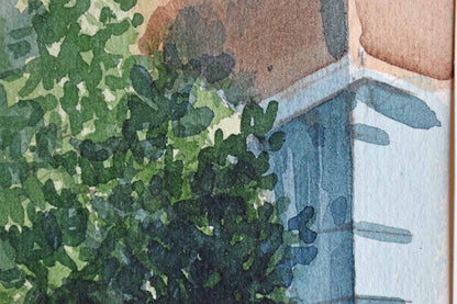 Watercolor Vignette of a Venice Canal Scene