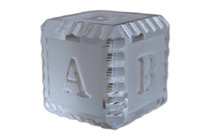 Little Crystal Letter Cube Paperweight