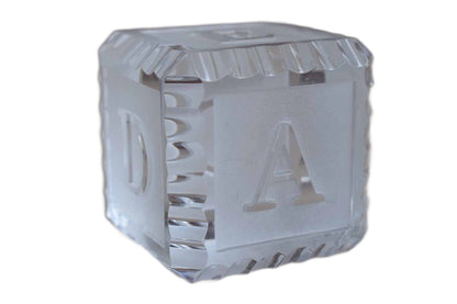 Little Crystal Letter Cube Paperweight
