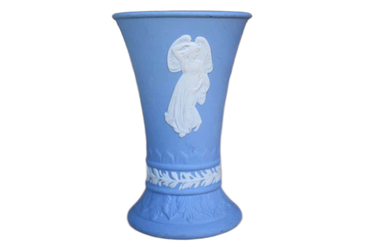 Wedgeood (England) Blue Jasperware Dancing Hours? Bud Vase