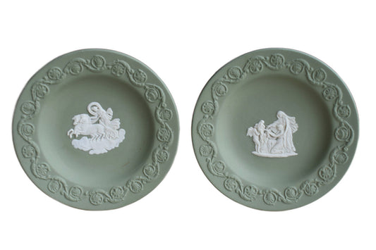 Wedgwood (England) Cream on Celadon Patrician Trays, A Pair