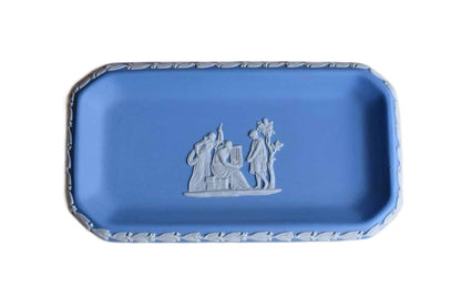 Wedgwood (England) Rectangular Tray with Neoclassical Scene of Woman Holding a Cage