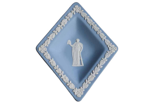 Wedgwood (England) Blue Jasperware Trinket Dish with Melpomene, Patron of Tragedy