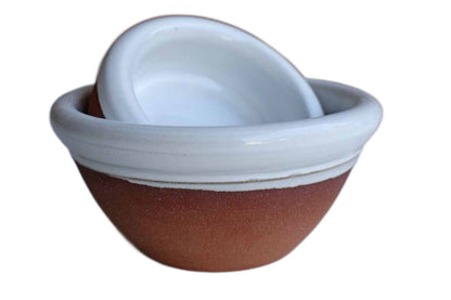 Pair of Small Ceramic Bowls Glazed in White