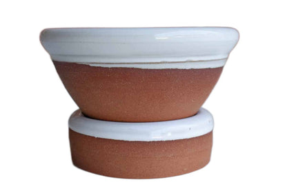 Pair of Small Ceramic Bowls Glazed in White
