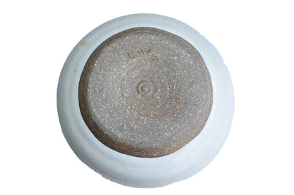 Rounded White Stoneware Container