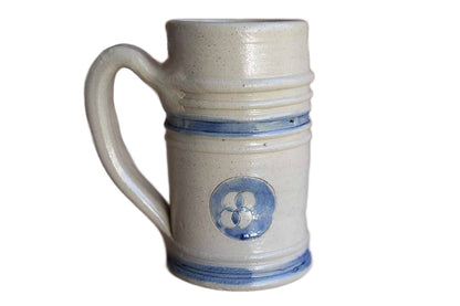 Williamsburg Pottery (Virginia, USA) Salt Glazed Mug with Incised Blue Flower Cameos