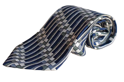 Martin Wong (Napa, California, USA) 100% Silk Necktie with Geometric Patterns